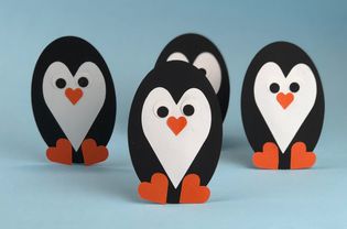 group of paper penguins