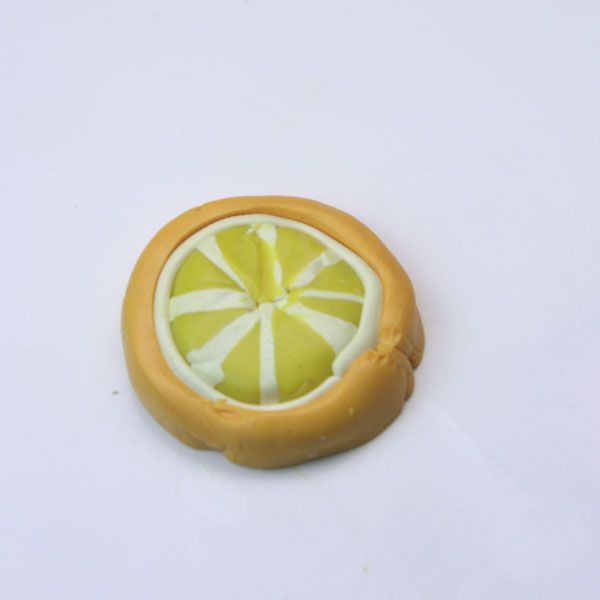 Lemon slice made of polymer clay