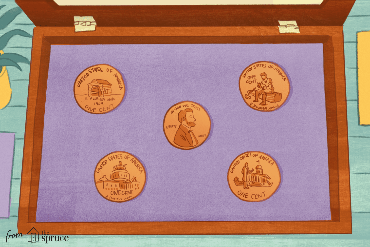 Illustration of 2009 Lincoln pennies