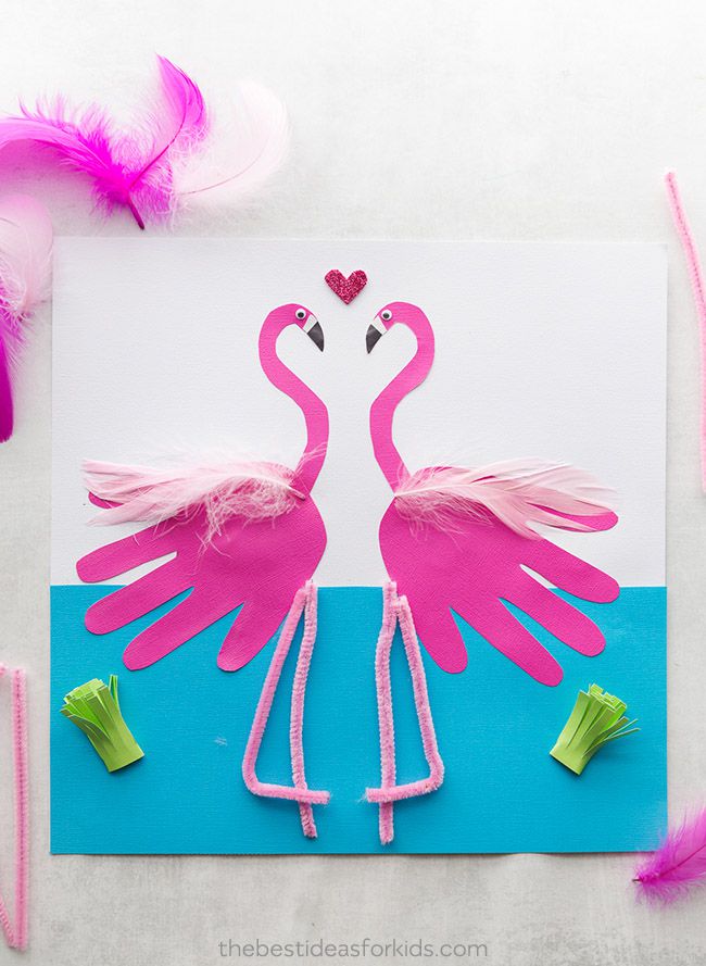 Hand Print Flamingo