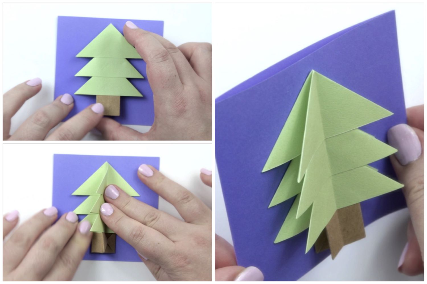 折纸教程07圣诞树卡