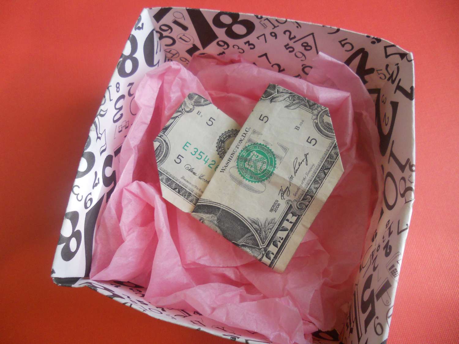 A money origami heart