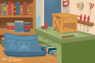 Illustration of a nightstand being built