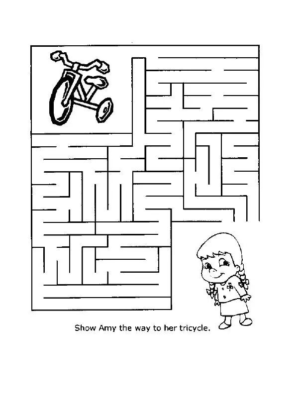 一个迷宫，一个女孩试图找到她的自行车