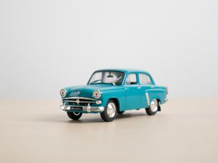Macro image of vintage toy car