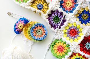 Crochet afghan square blanket
