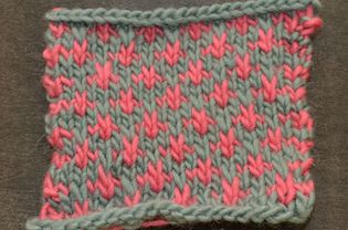 A simple two-color slip stitch pattern