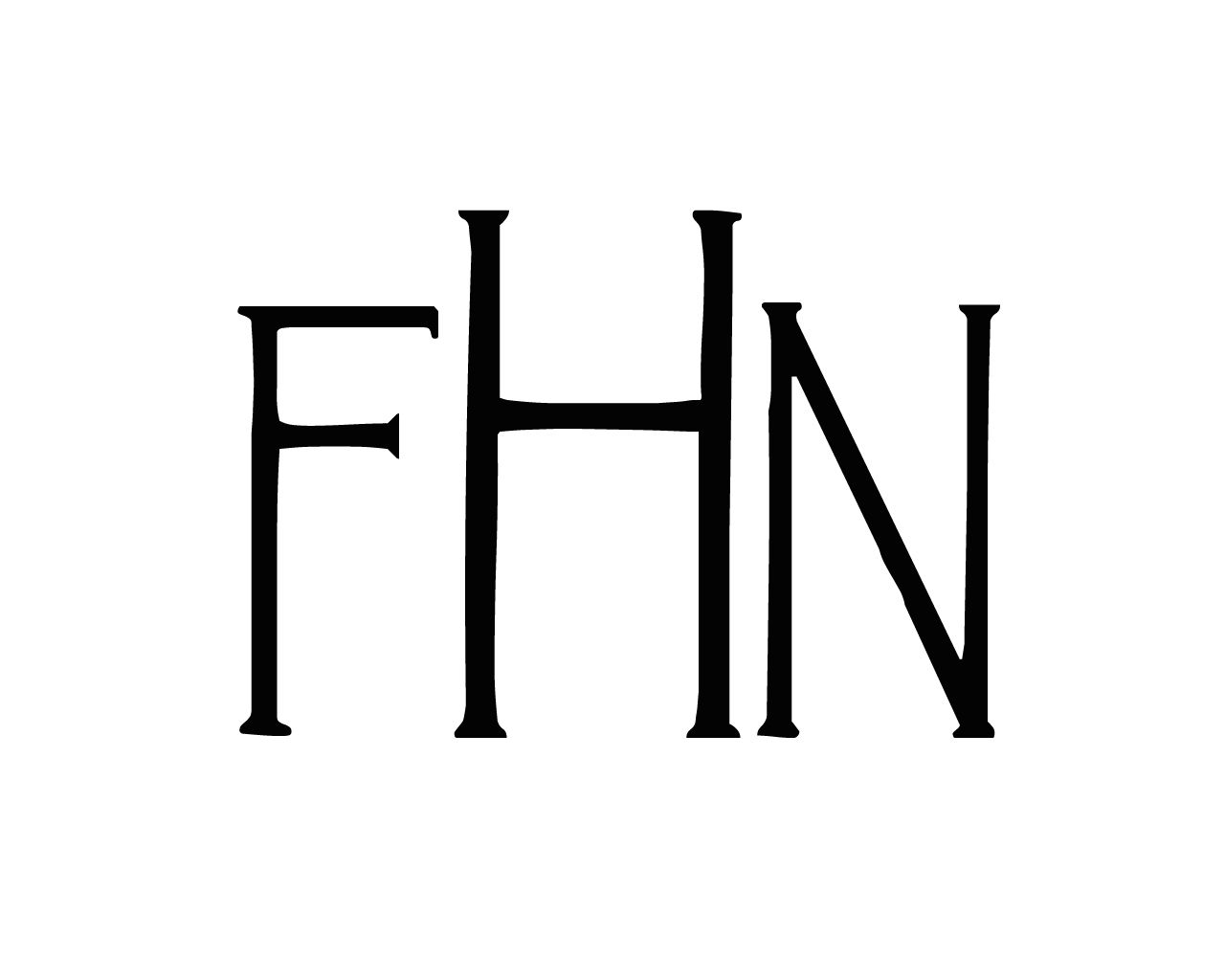 “FHN"Landsdowne字体字母组合。