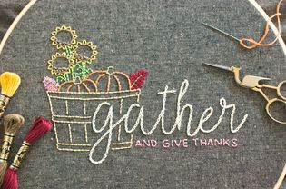 Gather and Give Thanks Embroidery