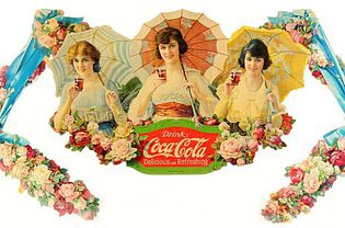 可追溯到1918年的可口可乐雨伞女孩花环