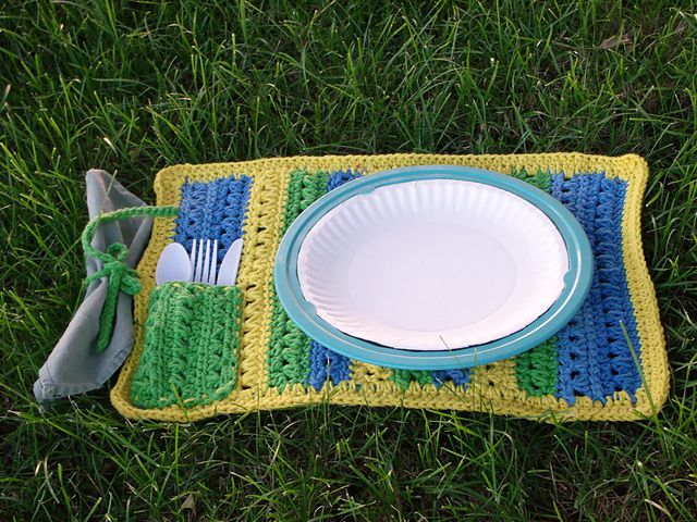 钩针野餐餐垫