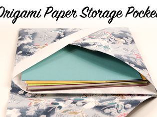 Origami paper storage pocket