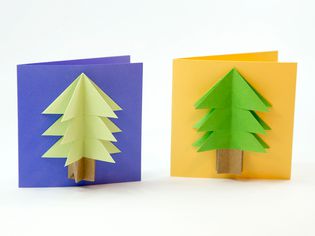 折纸教程00圣诞树卡