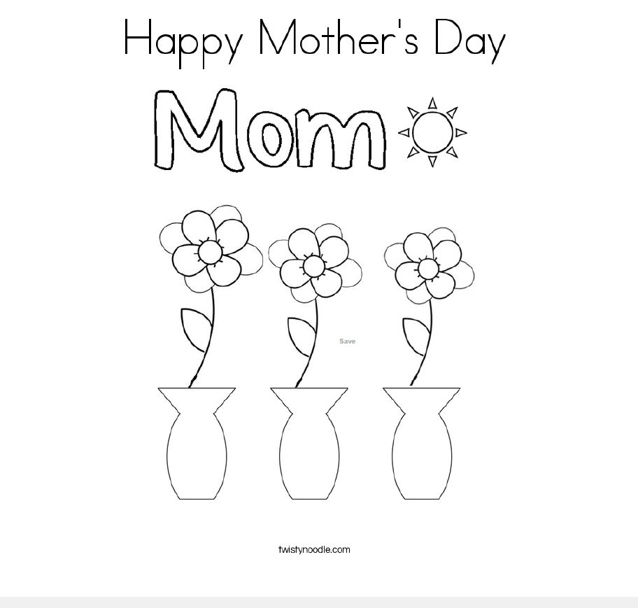 一张写着“母亲节快乐，妈妈”的彩色纸，上面还有鲜花