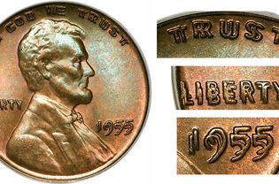 1955年林肯双面正面硬币