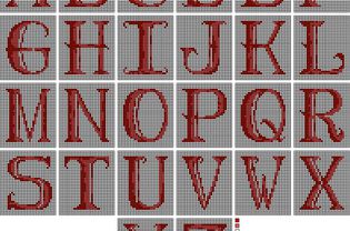 chart of needlepoint alphabets