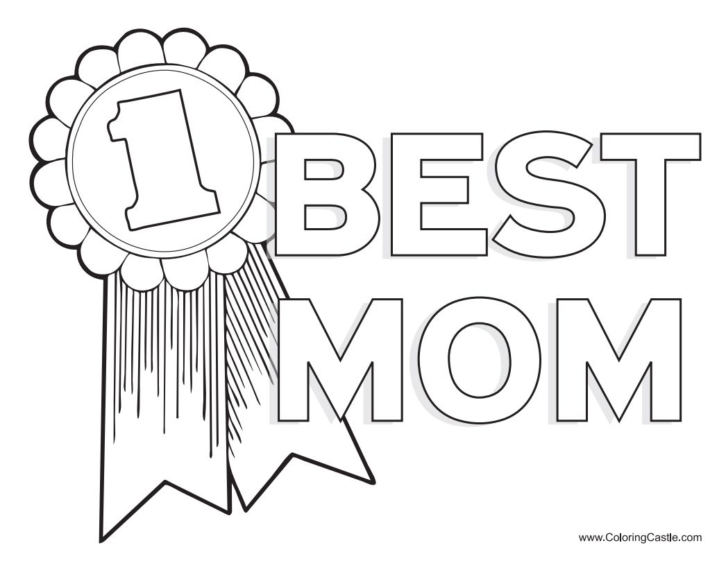 着色页上写着“最好的妈妈”