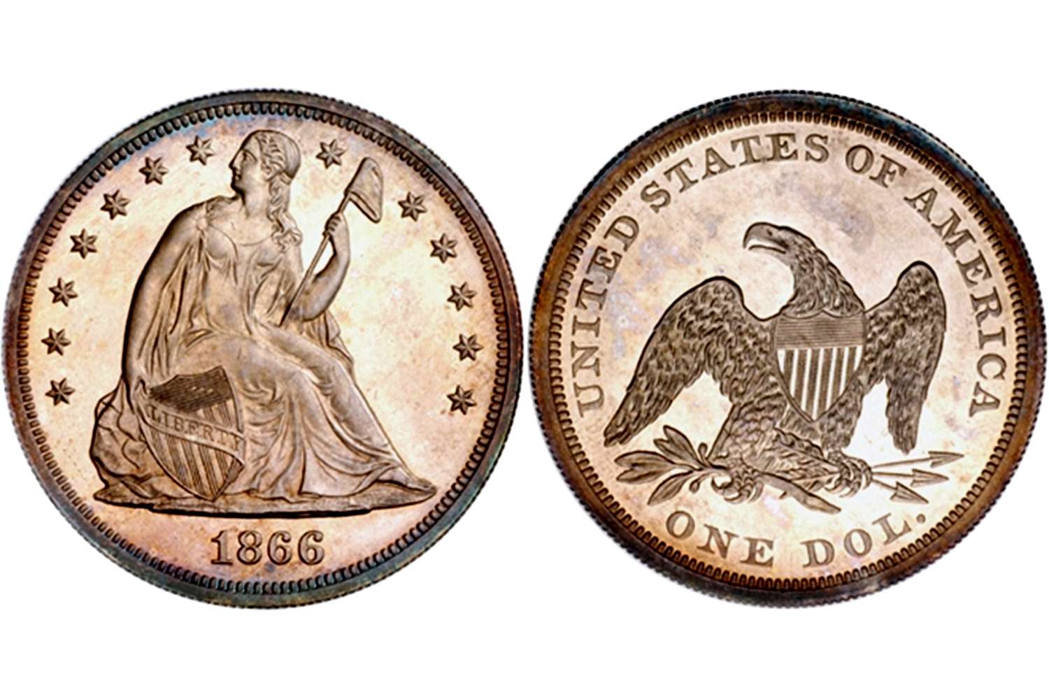 1866证明自由坐美元，没有座右铭