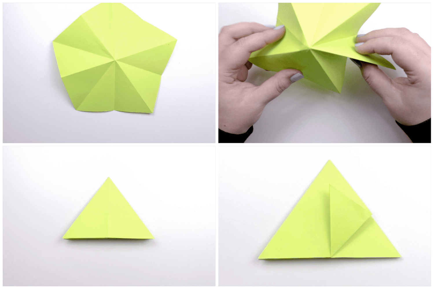 叠纸所以它形成一个三角形的形状。