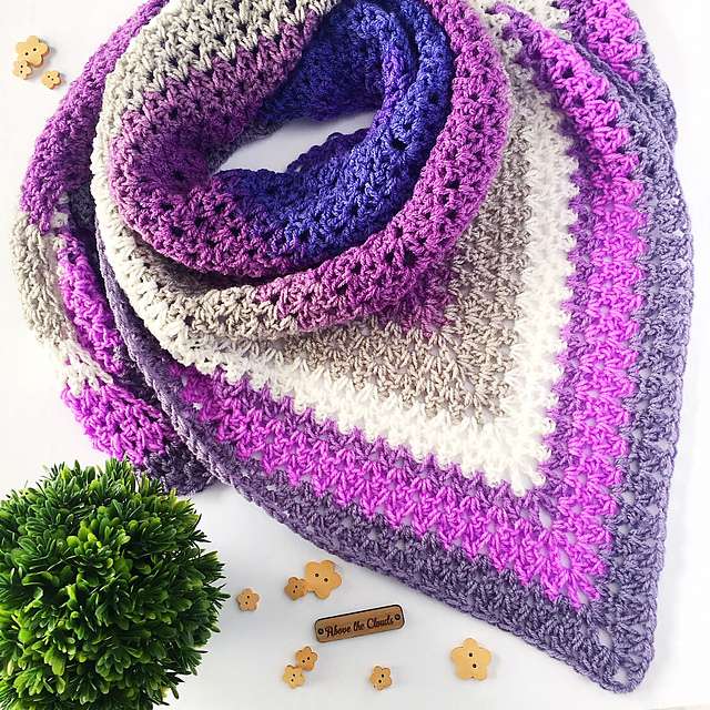 Colorful Triangle Scarf Crochet Pattern