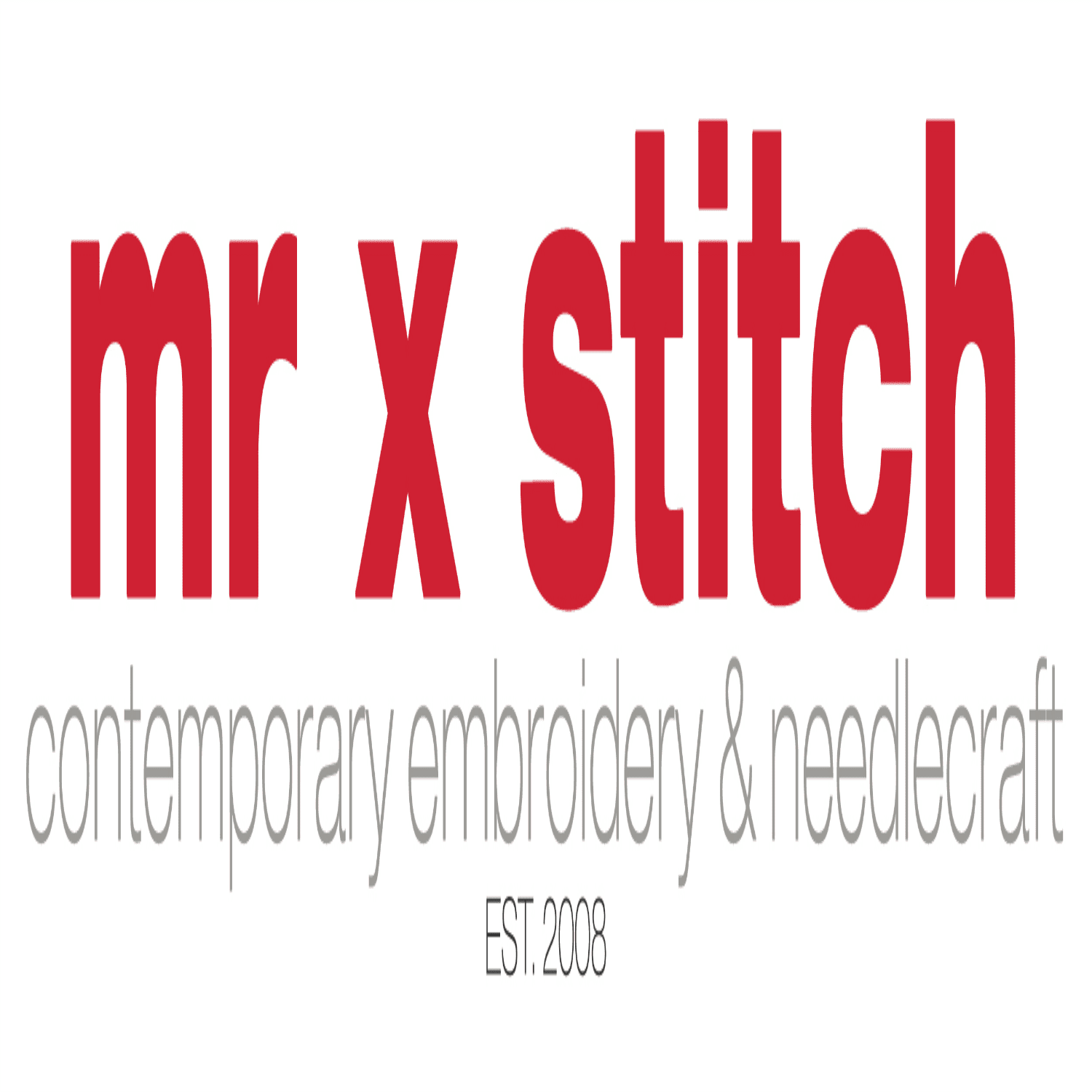 X绣先生的横幅，上面写着当代刺绣和针线活EST. 2008