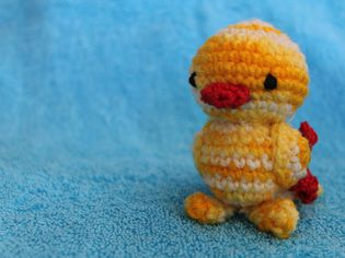 Miniature crochet duck
