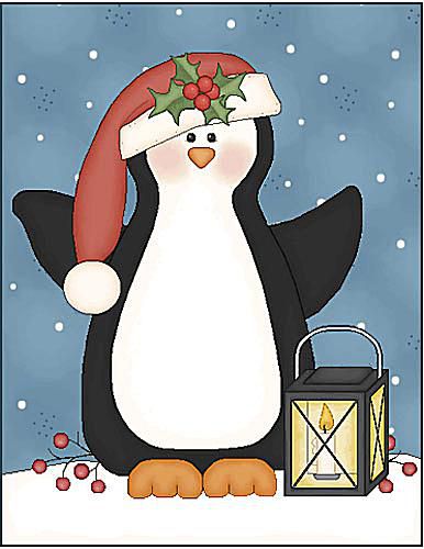 一只企鹅准备好过圣诞节了。