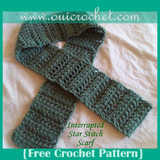 Interrupted Star Stitch Scarf Free Crochet Pattern