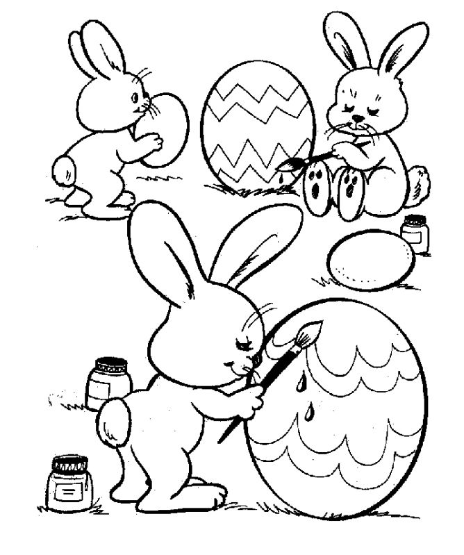 兔子在画蛋。