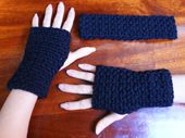Matching Crocheted Headband and Fingerless Gloves.