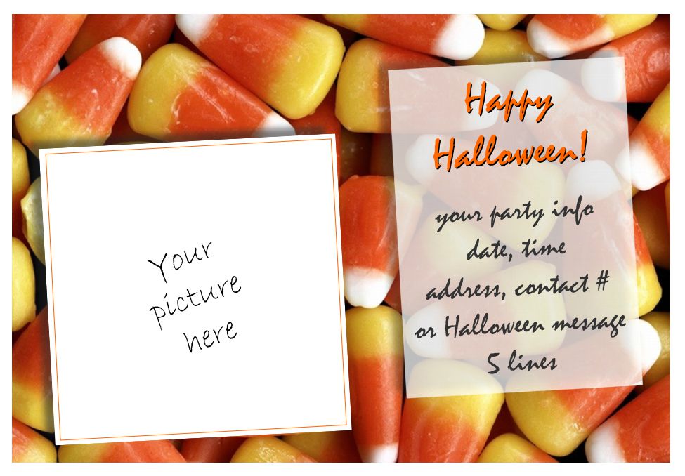 A Halloween Invitation With Candy Corn