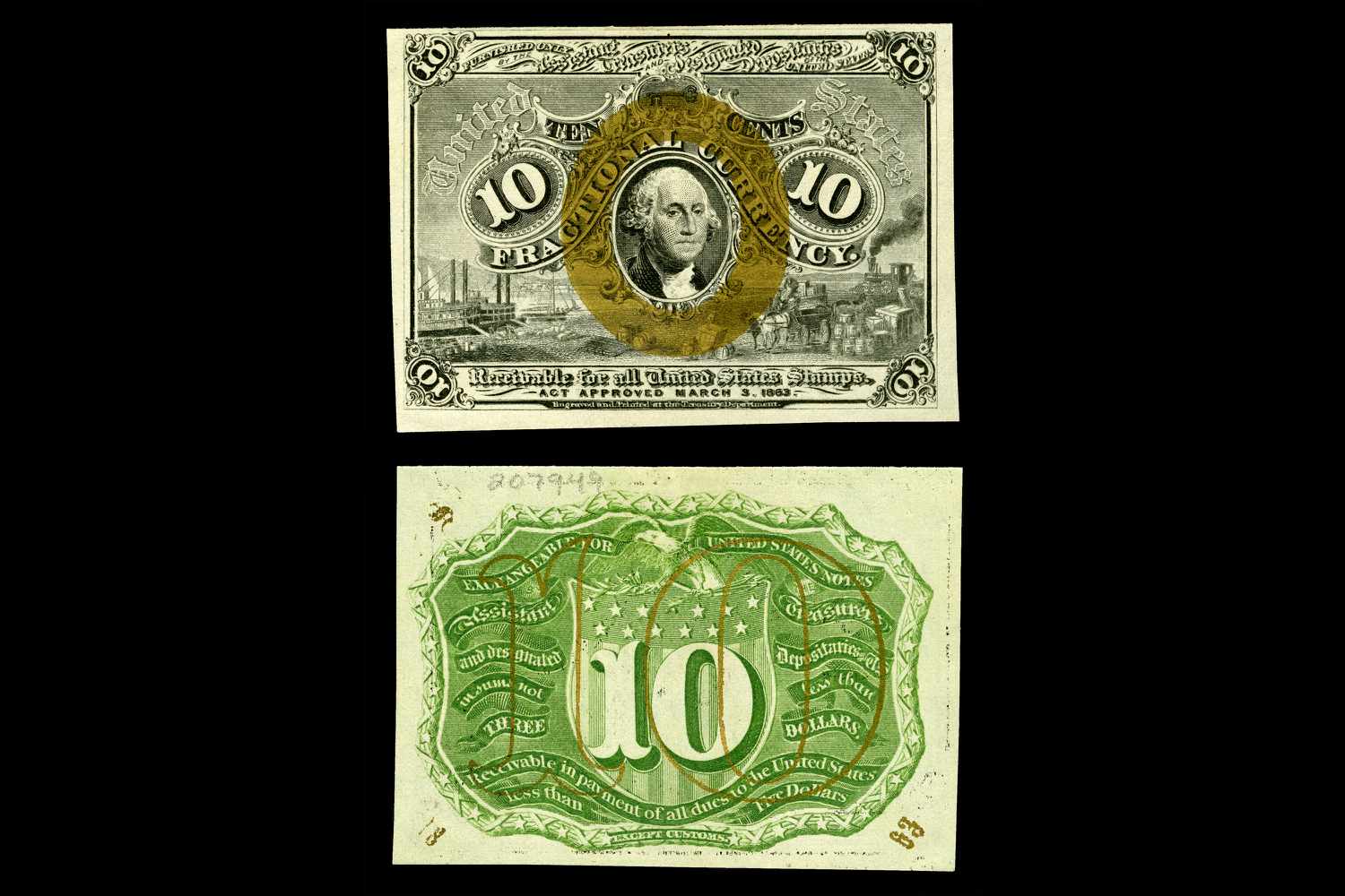 美国零币第二次发行十美分纸币