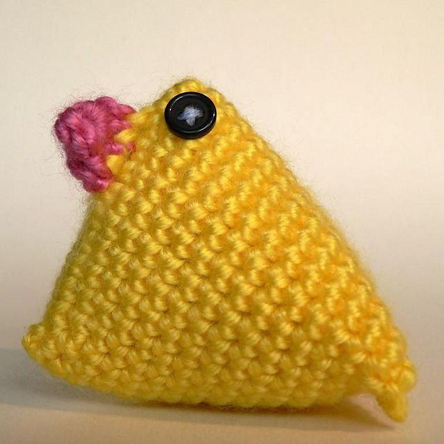 triangular crocheted chick