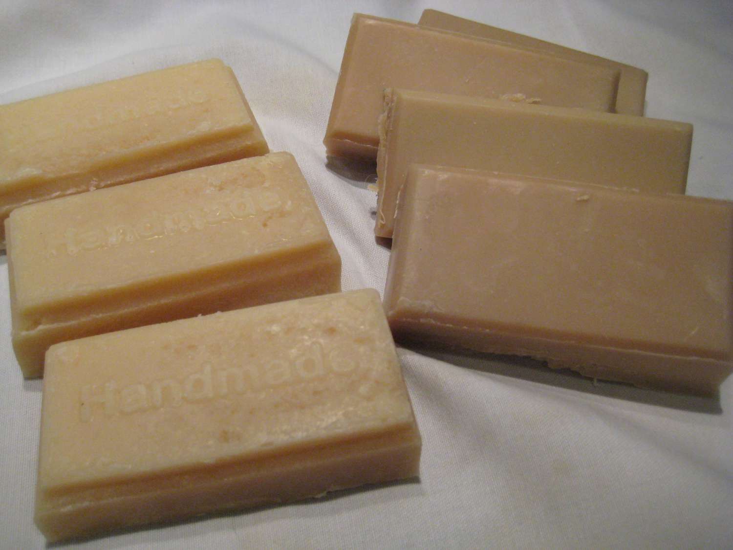 Finished soaps made with heavy cream