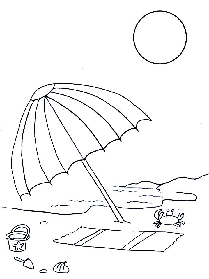 沙滩伞,毛巾,和玩具