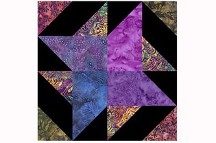 Jewel Tone Pinwheel Quilt Block Pattern