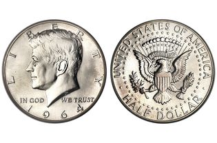美国五十分硬币与肯尼迪的形象