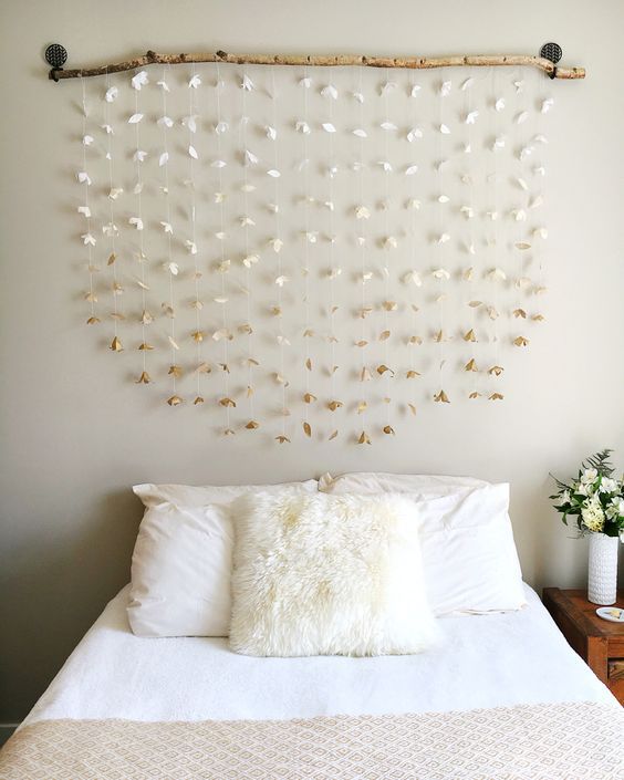 DIY卧室装饰的想法-墙壁挂床头板