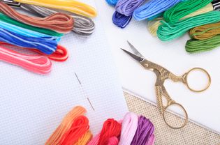 Embroidery floss and needle