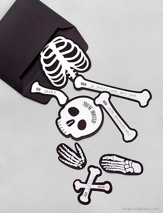 bag of bones Halloween invitation