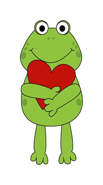 一只抱着红心的情人蛙