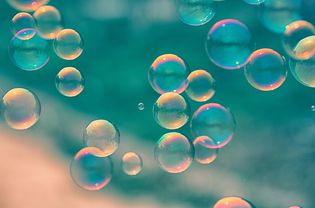 close-up of soap bubbles
