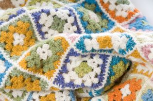 Multi colored blanket in wool