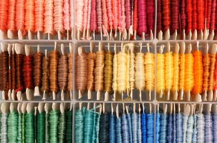 cards of colorful embroidery floss