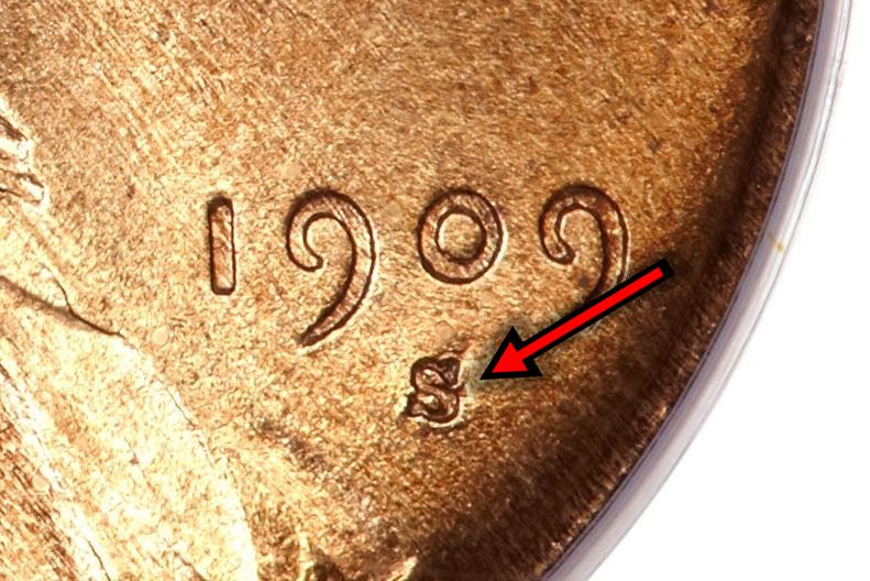 1909-S Over Horizontal S Lincoln Cent