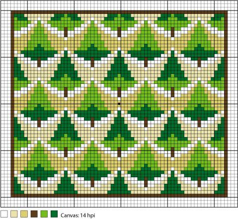 Ponderosa Pines Full-Color Needlepoint Chart