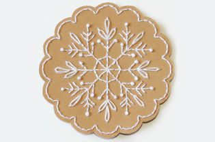Embroidered Paper Ornament