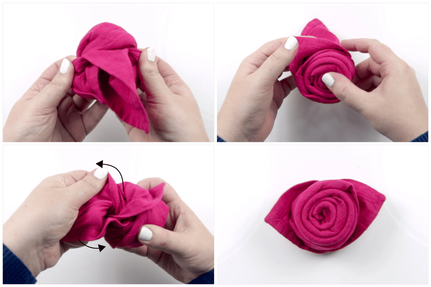 如何制作玫瑰餐巾05