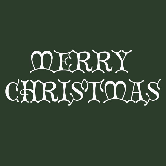 用圣诞贺卡字体写着“圣诞快乐”。