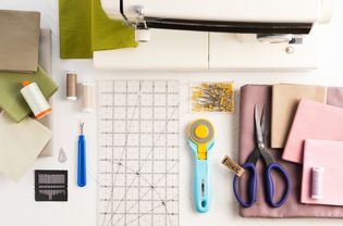 Tools for beginning quilters organized neatly